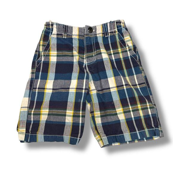 Crazy 8 Boys Shorts Sz 6 Touchdown Champ Navy Teal Gold White Green‎ Plaid - Picture 1 of 7